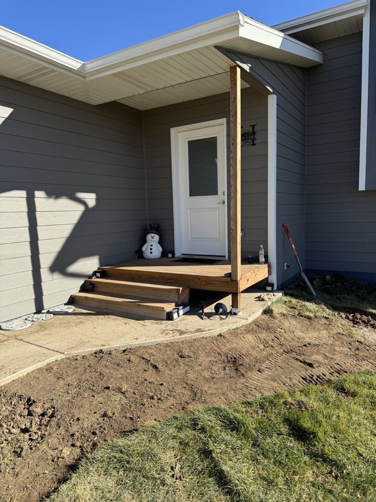 House perimeter before rock border and curbing installation