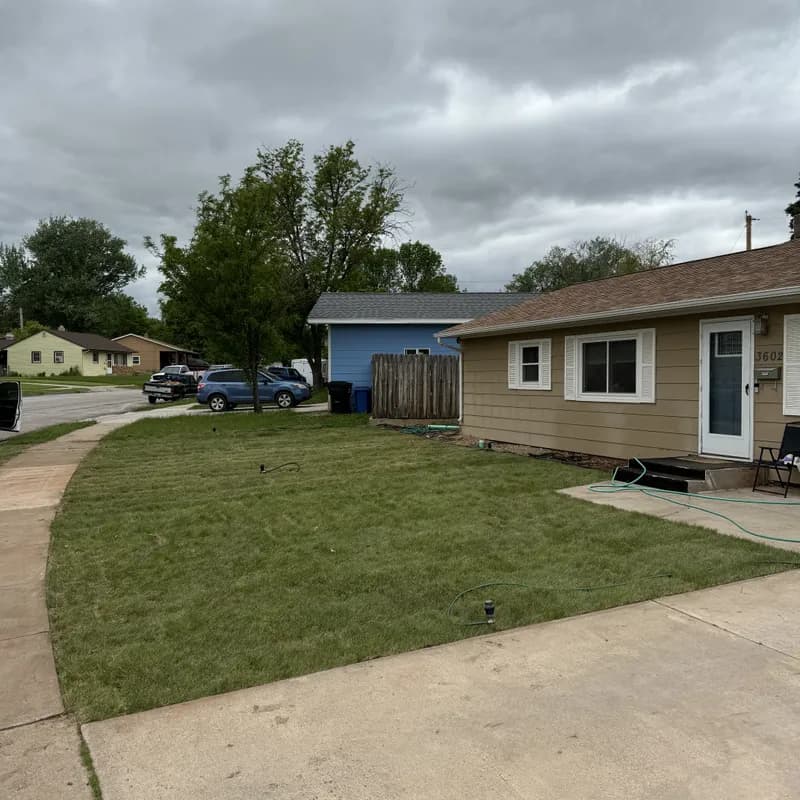 Established hydroseeded lawn by ATK Landscaping in Rapid City, SD