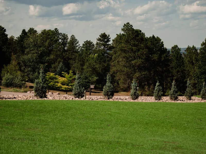 Professionally landscaped commercial property by ATK Landscaping in the Black Hills